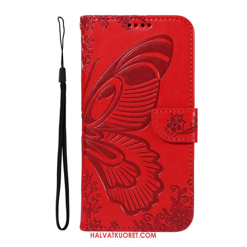 Kotelot Oneplus 13r Perhoskuvioinen Hihnalompakko Suojakuori