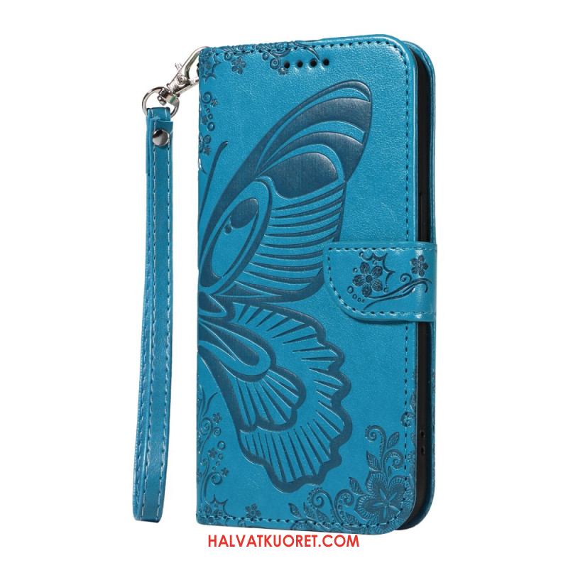 Kotelot Oneplus 13r Perhoskuvioinen Hihnalompakko Suojakuori