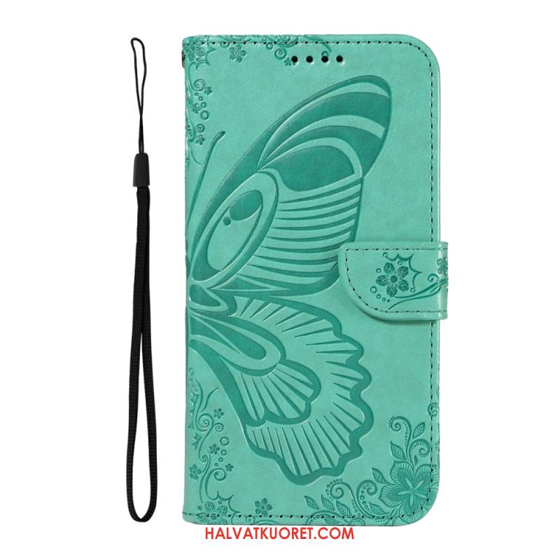 Kotelot Oneplus 13r Perhoskuvioinen Hihnalompakko Suojakuori