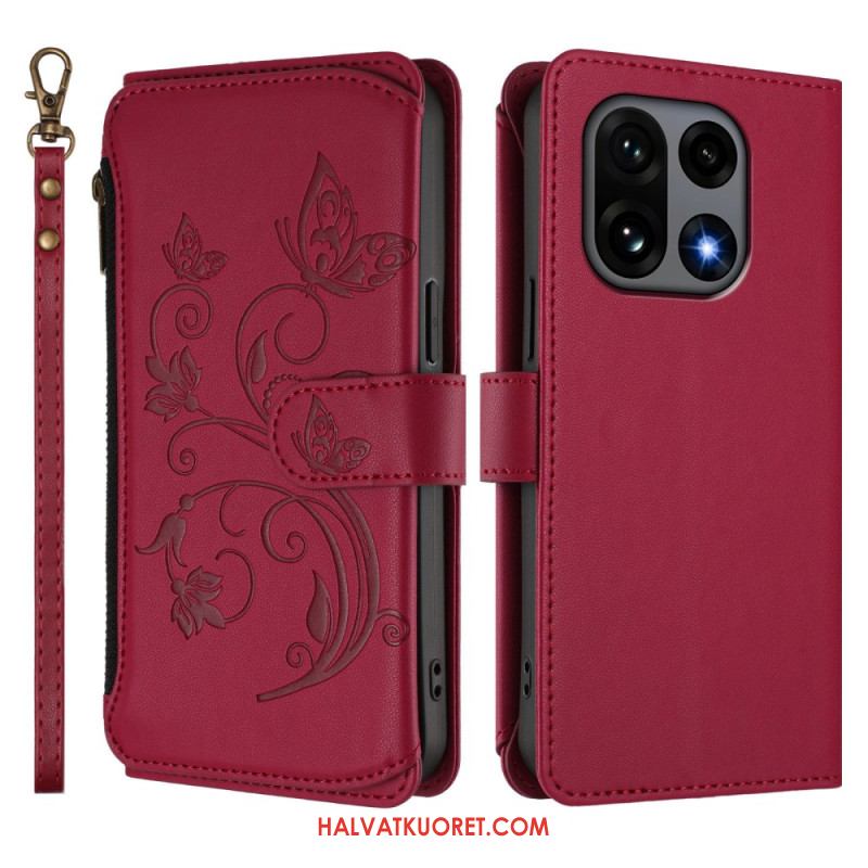 Kotelot Oneplus 15 Kukallinen Lompakko Hihnalla Suojakuori