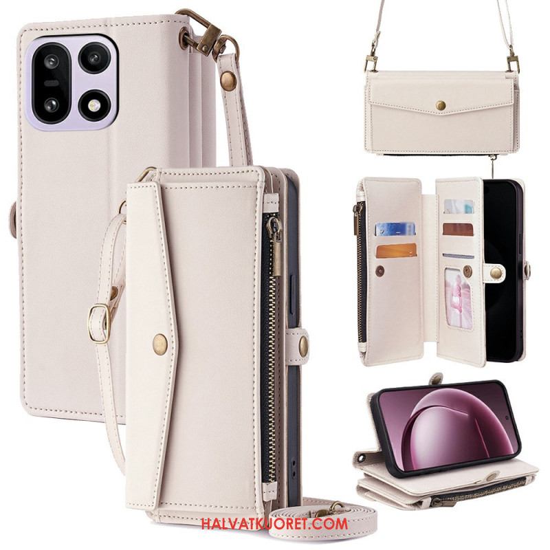 Kotelot Oneplus 15 Lompakko Olkahihnalla Ja Kaulanauhalla Suojakuori