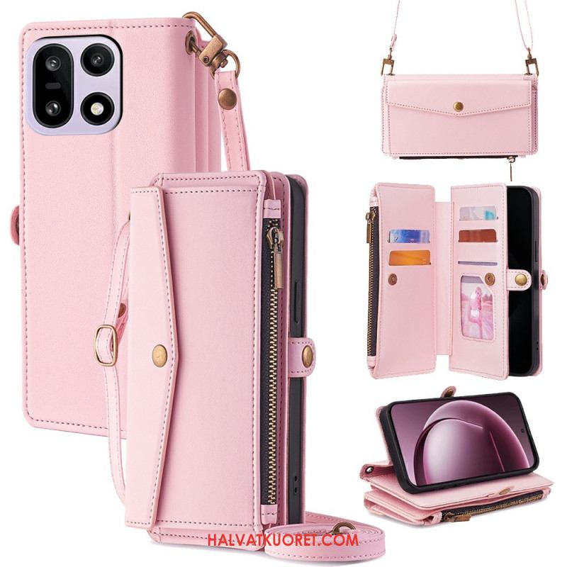 Kotelot Oneplus 15 Lompakko Olkahihnalla Ja Kaulanauhalla Suojakuori