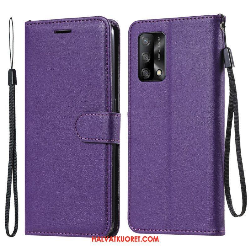 Kotelot Oppo A74 4G Suojaketju Kuori Strappy Leather Effect