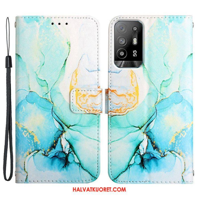 Kotelot Oppo A94 5G Marmori Kaulanauhalla