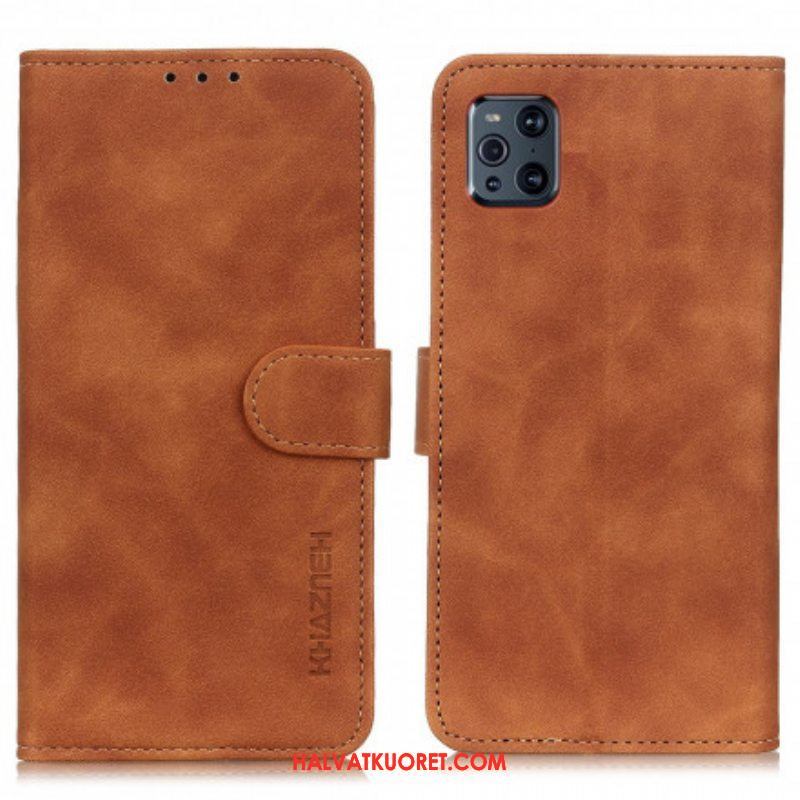 Kotelot Oppo Find X3 Pro Matta Vintage Leather Effect Khazneh