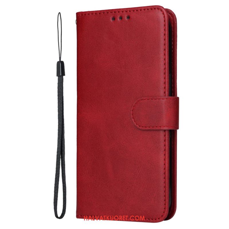 Kotelot Oppo Reno 13 5g Yksivärinen Nahkajäljitelmä Kello Hihnalla