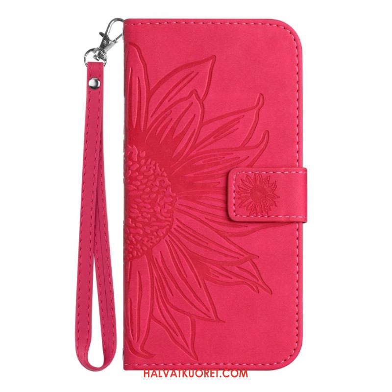 Kotelot Oppo Reno 14 5g Auringonkukkakuvio Hihnalla Suojakuori