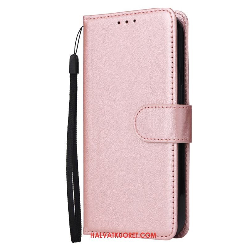 Kotelot Oppo Reno 14 5g Yksivärinen Nahkakuvio Hihnalla Suojakuori