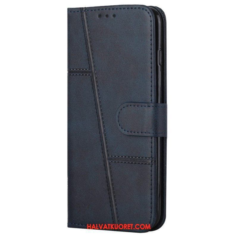 Kotelot Samsung Galaxy A13 5G / A04s Suojaketju Kuori Strappy Geo Leather Effect