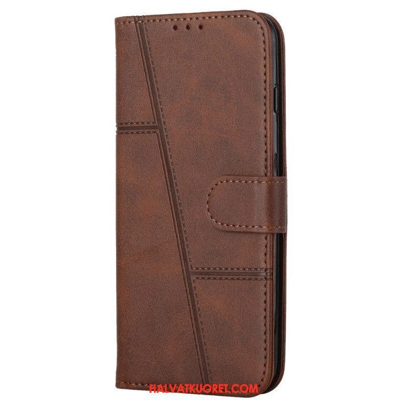 Kotelot Samsung Galaxy A13 5G / A04s Suojaketju Kuori Strappy Geo Leather Effect