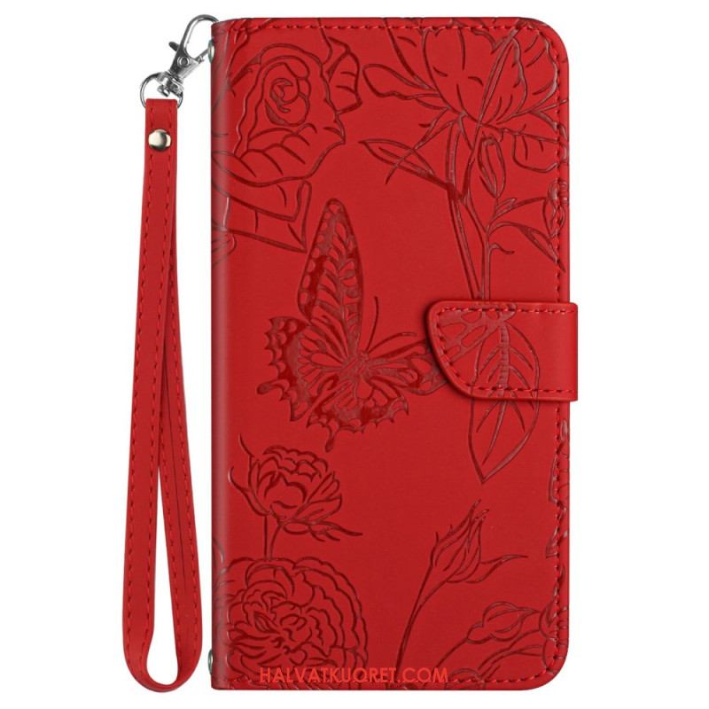 Kotelot Samsung Galaxy A17 4g / 5g Perhoskuvioinen Hihna