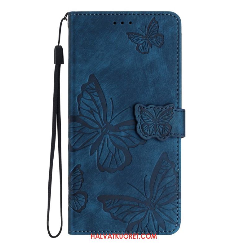 Kotelot Samsung Galaxy A17 4g / 5g Puhelinkuoret Mokkanahkakuvio Perhosilla