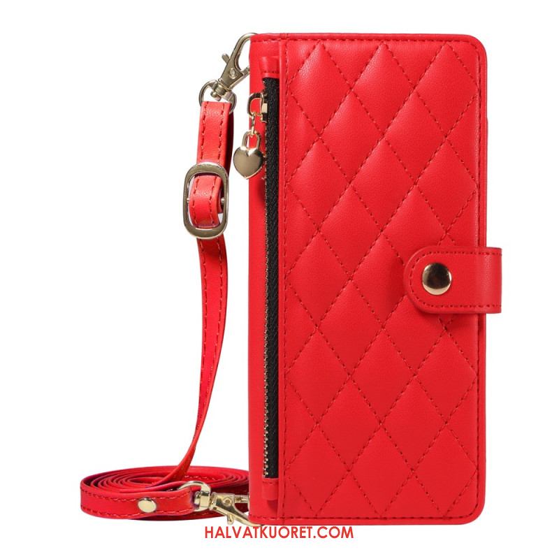 Kotelot Samsung Galaxy A17 4g / 5g Tikattu Hihnalla Ja Olkahihna Suojakuori