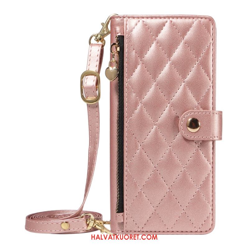 Kotelot Samsung Galaxy A17 4g / 5g Tikattu Hihnalla Ja Olkahihna Suojakuori