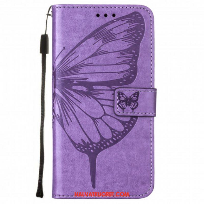 Kotelot Samsung Galaxy A52 4G / A52 5G / A52s 5G Butterfly Design Kaulanauhalla