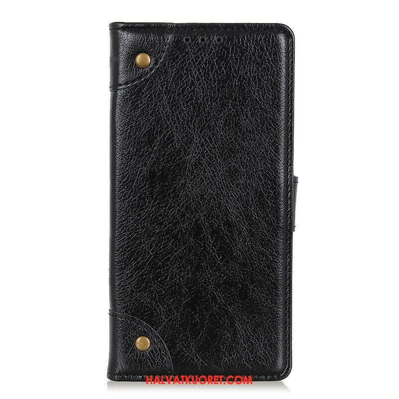 Kotelot Samsung Galaxy M12 / A12 Antiikkinen Nappan Nahkaefekti