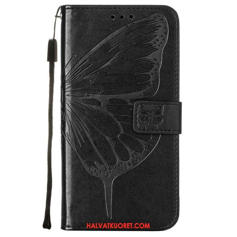 Kotelot Samsung Galaxy S23 5G Butterfly Design Kaulanauhalla