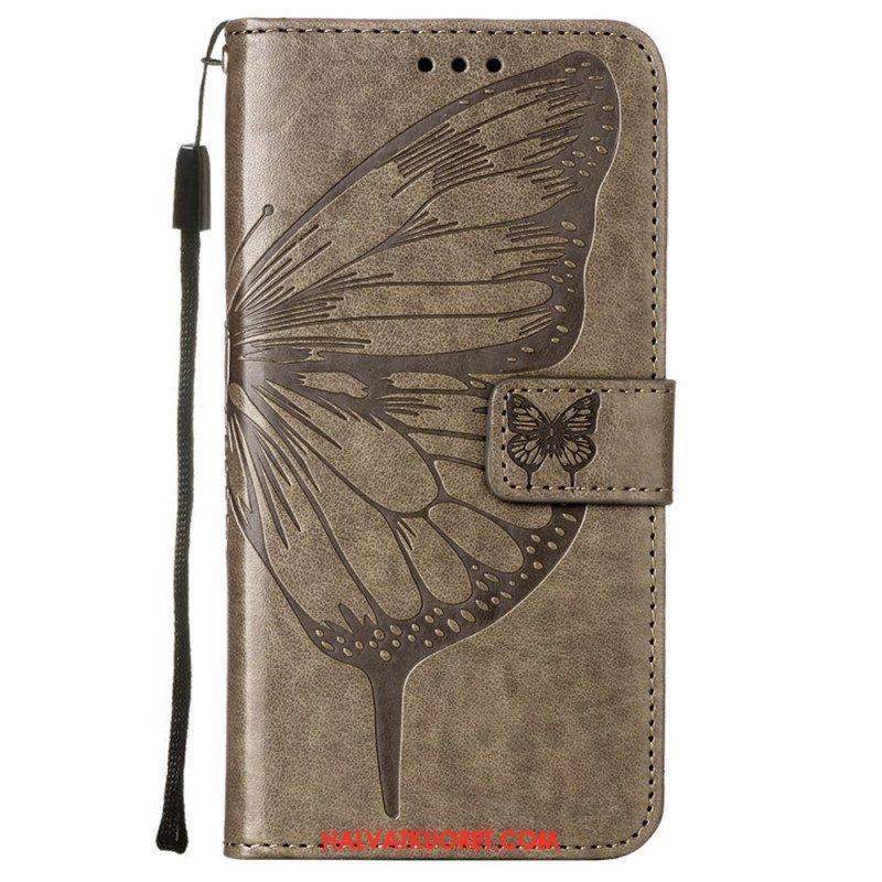 Kotelot Samsung Galaxy S23 5G Butterfly Design Kaulanauhalla