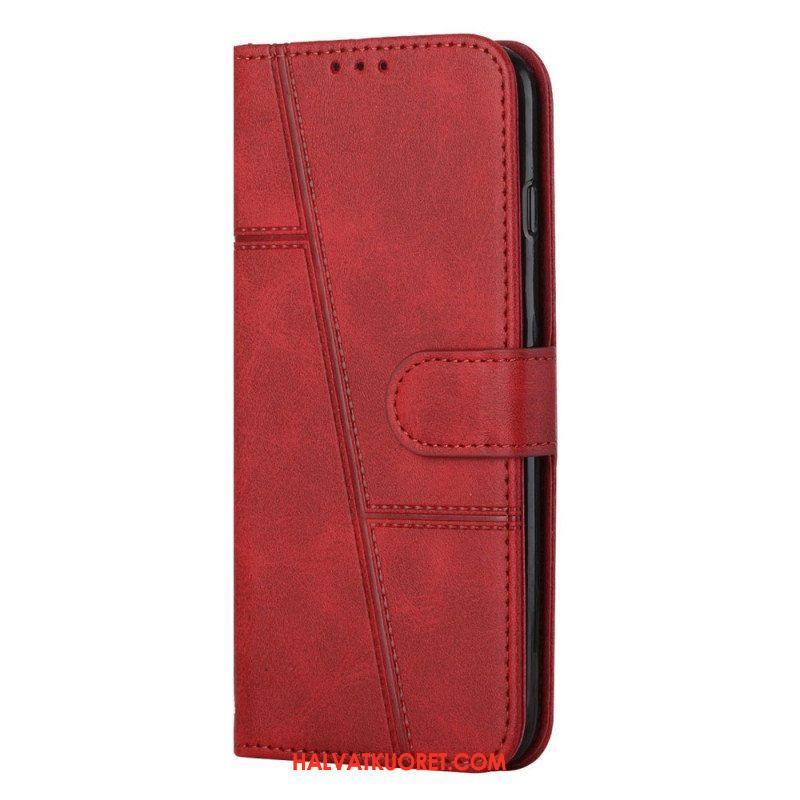 Kotelot Samsung Galaxy S23 5G Suojaketju Kuori Strappy Geometric Leather Style