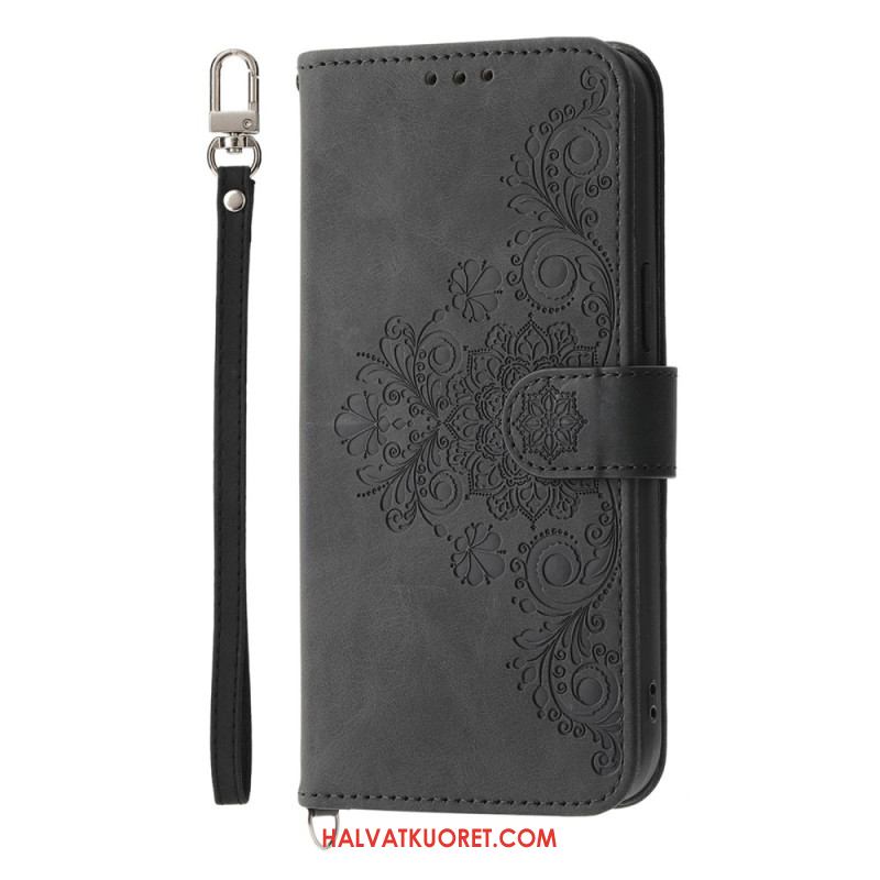 Kotelot Samsung Galaxy S25 5g Edge Kukkakuvio Ja Hihnat Suojakuori