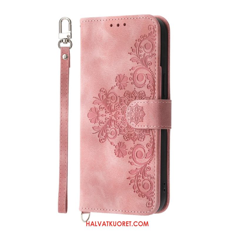 Kotelot Samsung Galaxy S25 5g Edge Kukkakuvio Ja Hihnat Suojakuori