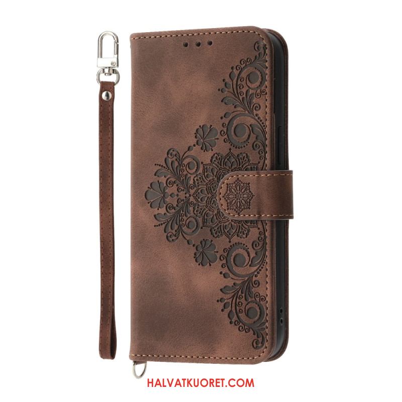 Kotelot Samsung Galaxy S25 5g Edge Kukkakuvio Ja Hihnat Suojakuori