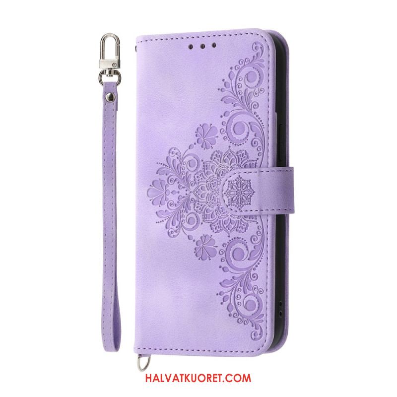 Kotelot Samsung Galaxy S25 5g Edge Kukkakuvio Ja Hihnat Suojakuori