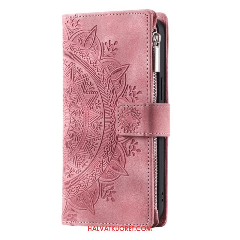 Kotelot Samsung Galaxy S25 5g Mandala-mokkanahkaefektilompakko