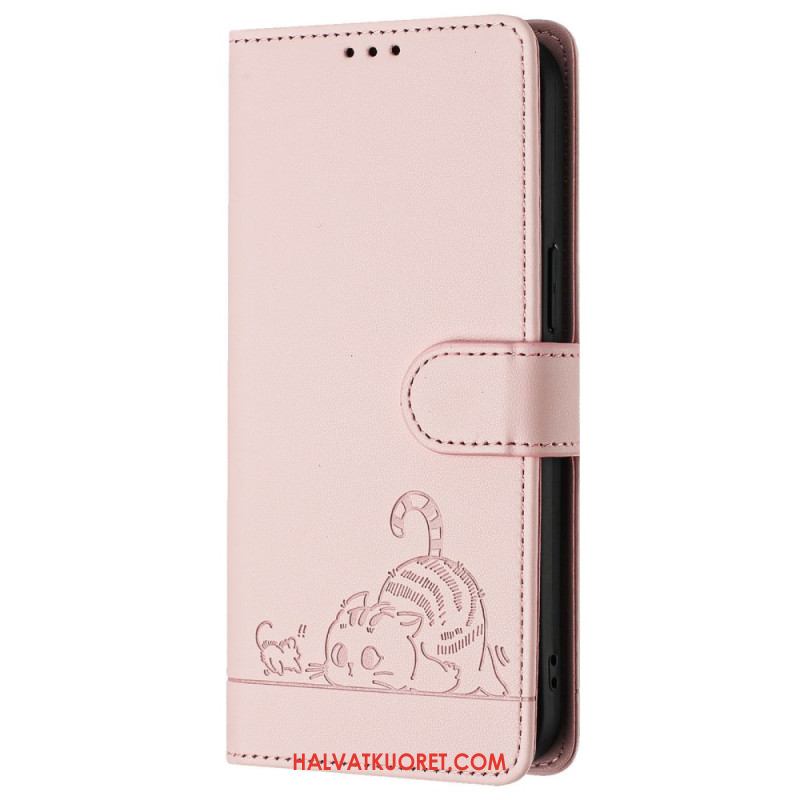 Kotelot Samsung Galaxy S25 5g Puhelinkuoret Rfid-suojattu Kissakuvio