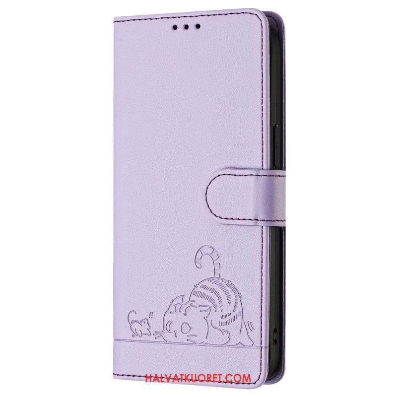 Kotelot Samsung Galaxy S25 5g Puhelinkuoret Rfid-suojattu Kissakuvio