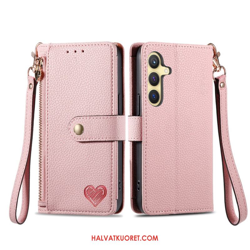 Kotelot Samsung Galaxy S25 5g Sydänkuvioinen Rfid-suojattu Suojakuori