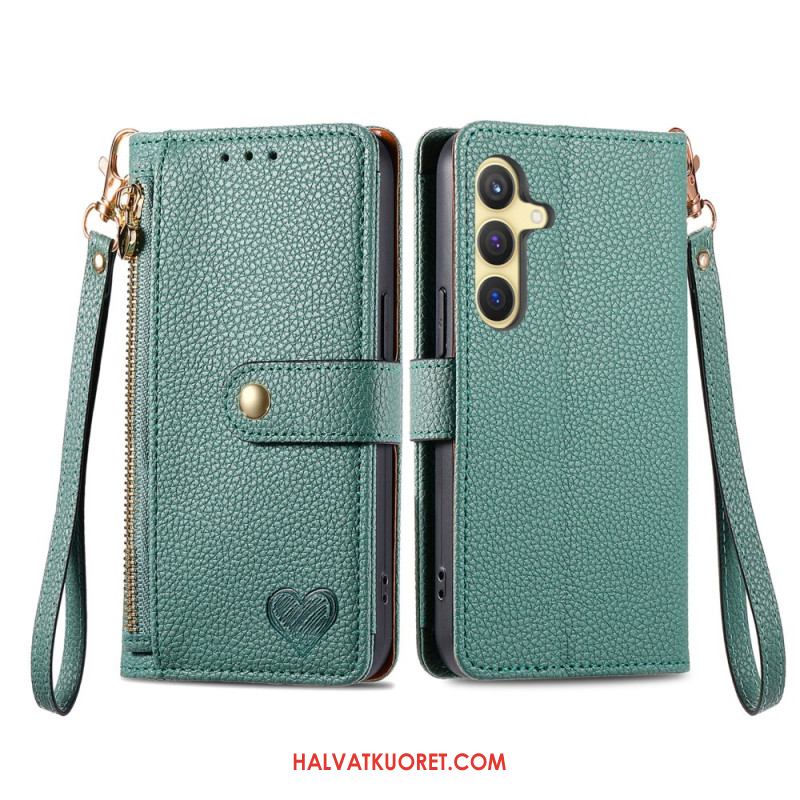 Kotelot Samsung Galaxy S25 5g Sydänkuvioinen Rfid-suojattu Suojakuori