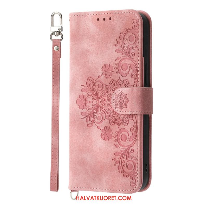 Kotelot Samsung Galaxy S25 Plus 5g Kukkakuvio Ja Hihnat
