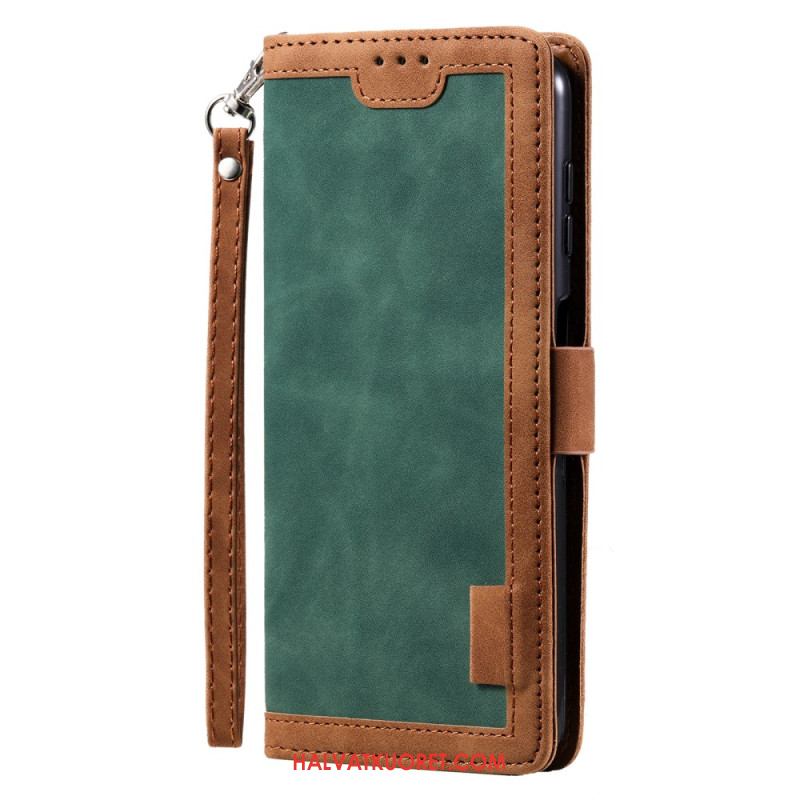 Kotelot Samsung Galaxy S25 Plus 5g Puhelinkuoret Vintage-mokkanahkakuvioinen Lompakko Hihnalla