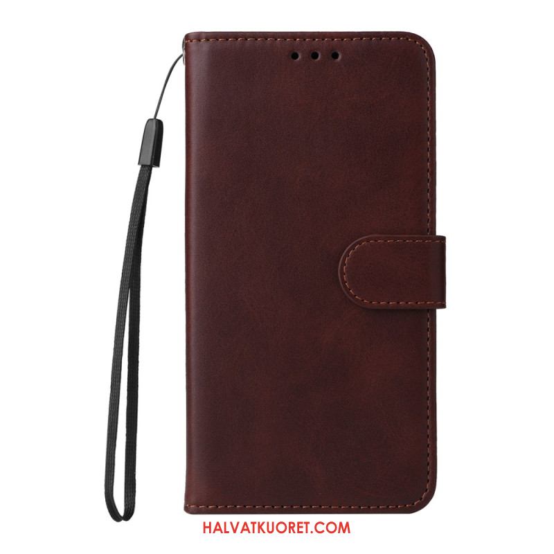 Kotelot Samsung Galaxy S25 Plus 5g Yksivärinen Tekonahka Ja Hihna Suojakuori