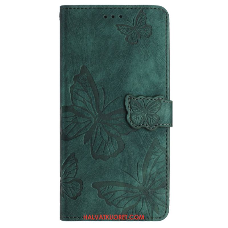 Kotelot Samsung Galaxy S25 Ultra 5g Mokkanahkakuvioiset Perhoset Suojakuori