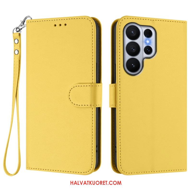 Kotelot Samsung Galaxy S26 Ultra Yksivärinen Nahkajäljitelmä Hihnalla Suojakuori