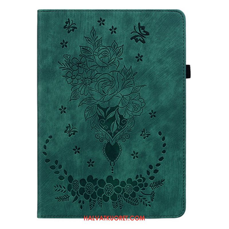 Kotelot Samsung Galaxy Tab S11 Mokkanahkaefekti Kukkakuvio