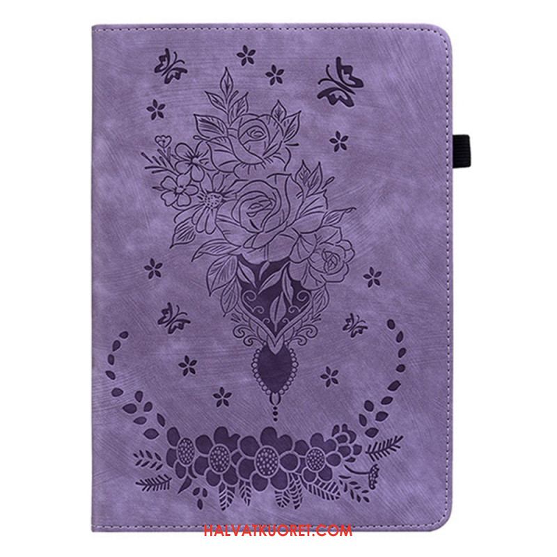 Kotelot Samsung Galaxy Tab S11 Mokkanahkaefekti Kukkakuvio