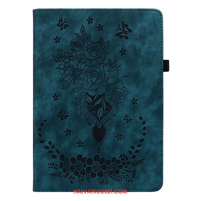 Kotelot Samsung Galaxy Tab S11 Mokkanahkaefekti Kukkakuvio