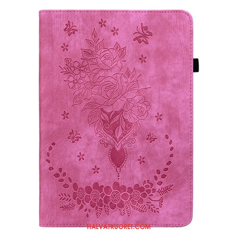 Kotelot Samsung Galaxy Tab S11 Mokkanahkaefekti Kukkakuvio