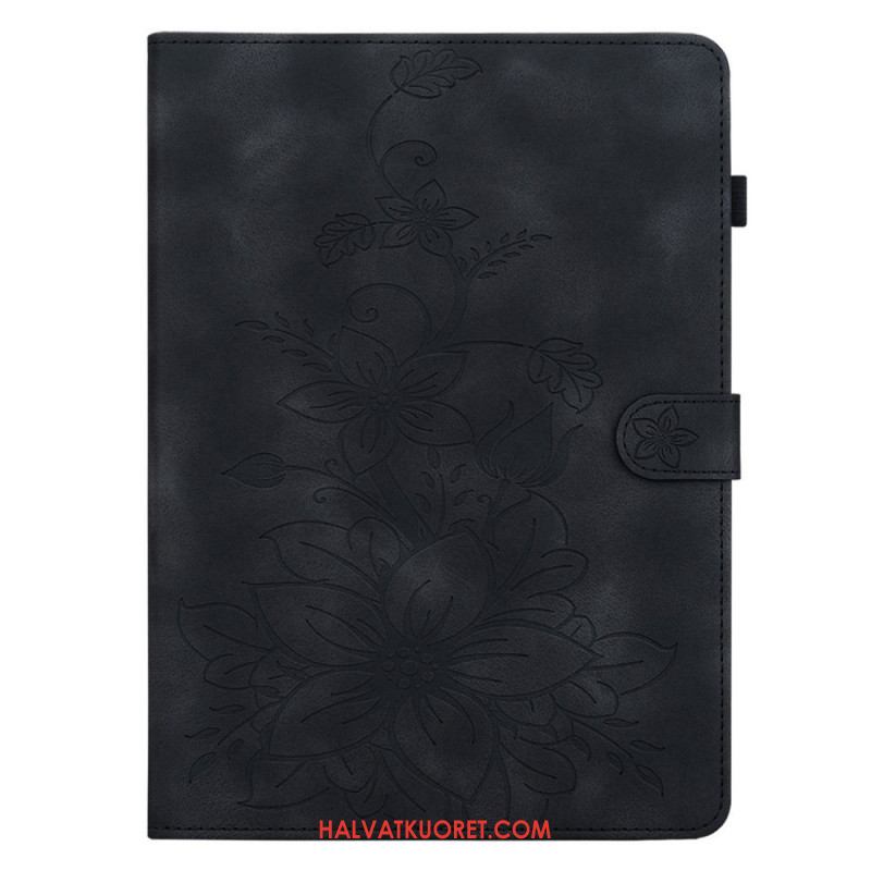 Kotelot Samsung Galaxy Tab S11 Mokkanahkaefekti Kukkakuvio Suojakuori