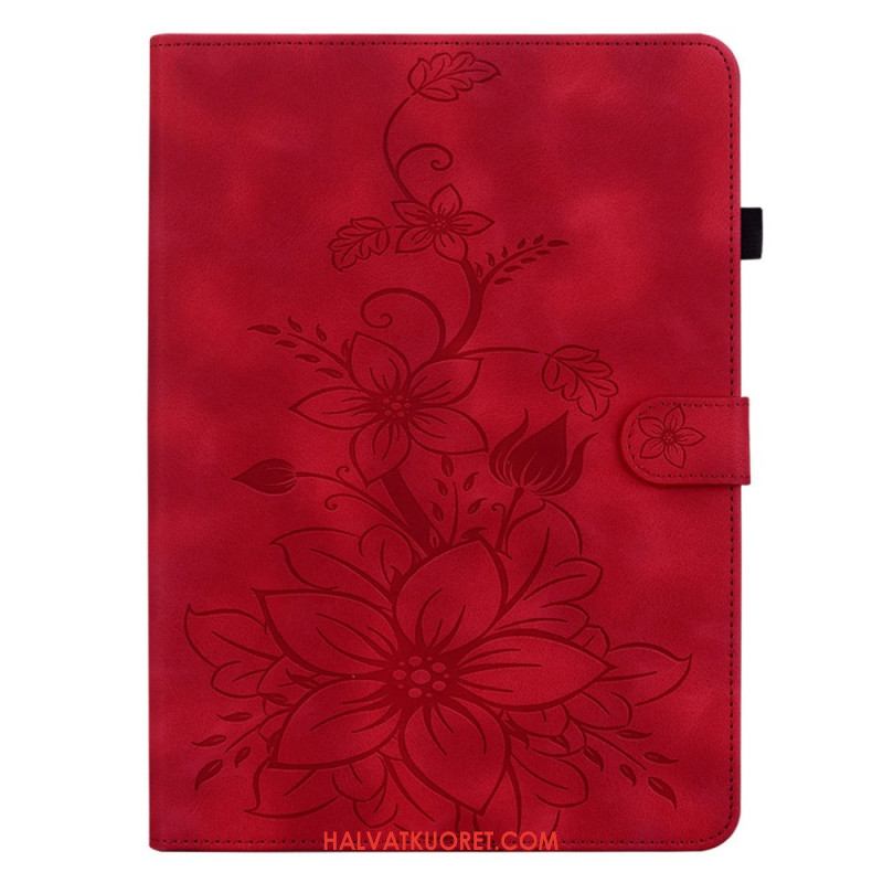 Kotelot Samsung Galaxy Tab S11 Mokkanahkaefekti Kukkakuvio Suojakuori