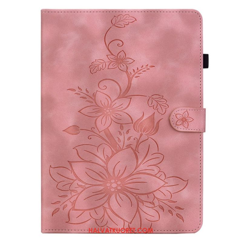 Kotelot Samsung Galaxy Tab S11 Mokkanahkaefekti Kukkakuvio Suojakuori