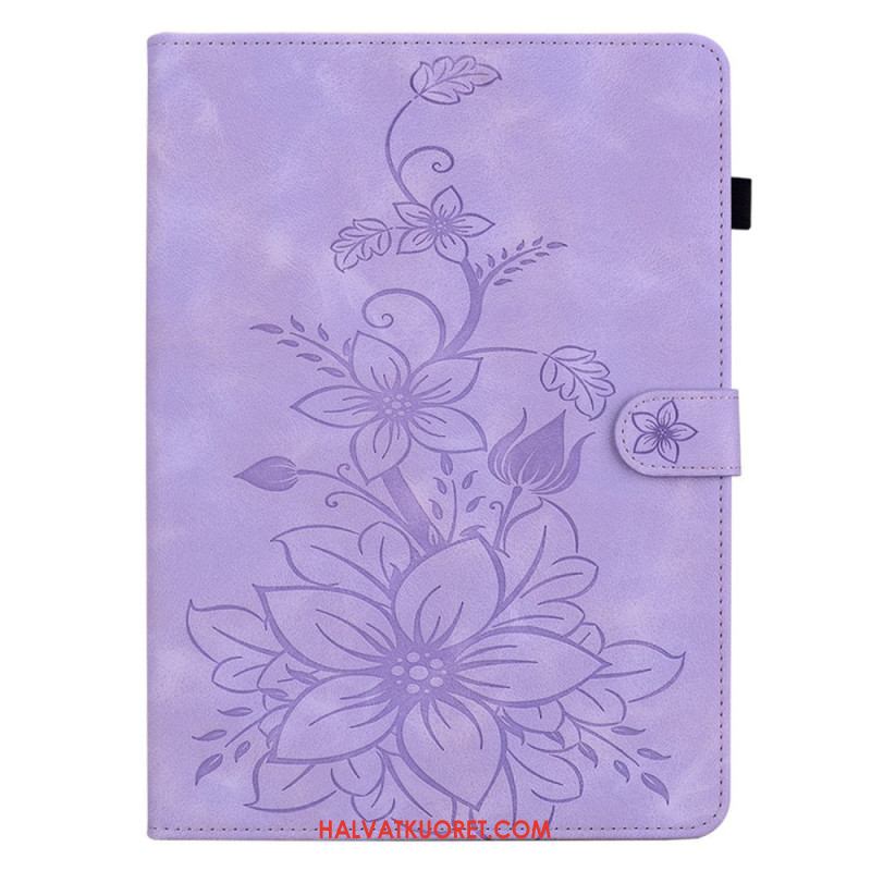 Kotelot Samsung Galaxy Tab S11 Mokkanahkaefekti Kukkakuvio Suojakuori