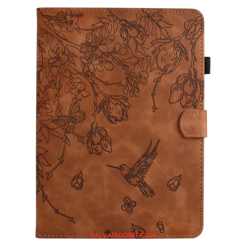 Kotelot Samsung Galaxy Tab S11 Puhelinkuoret Mokkanahkaefekti Kasvikuvio