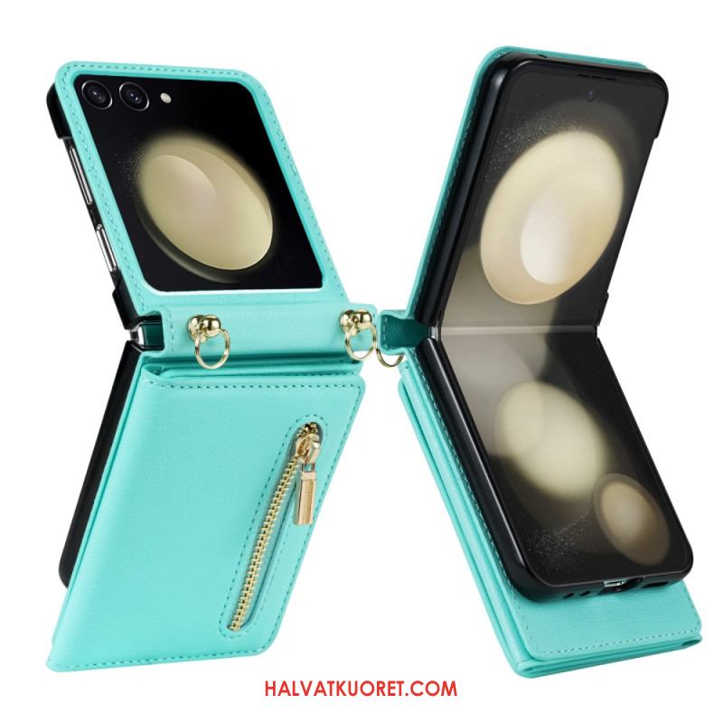 Kotelot Samsung Galaxy Z Flip 7 Rfid-lompakko Ja Olkahihna Suojakuori