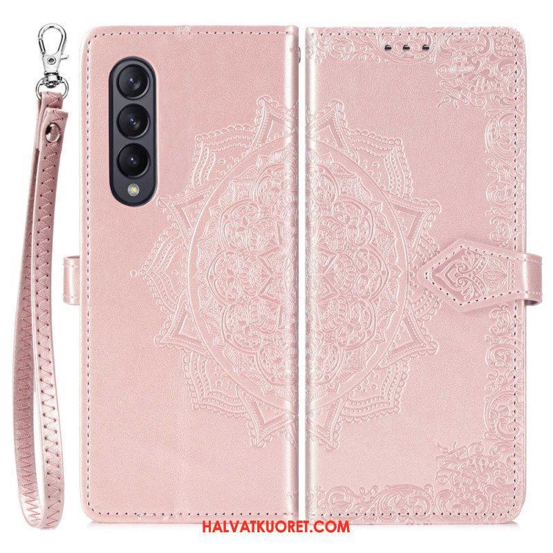 Kotelot Samsung Galaxy Z Fold 4 Suojaketju Kuori Keskiaikainen Strappy Mandala