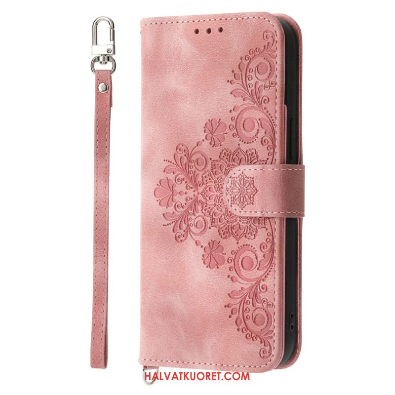 Kotelot Sony Xperia 1 Vii Mokkanahkainen Pitsikuvio Suojakuori