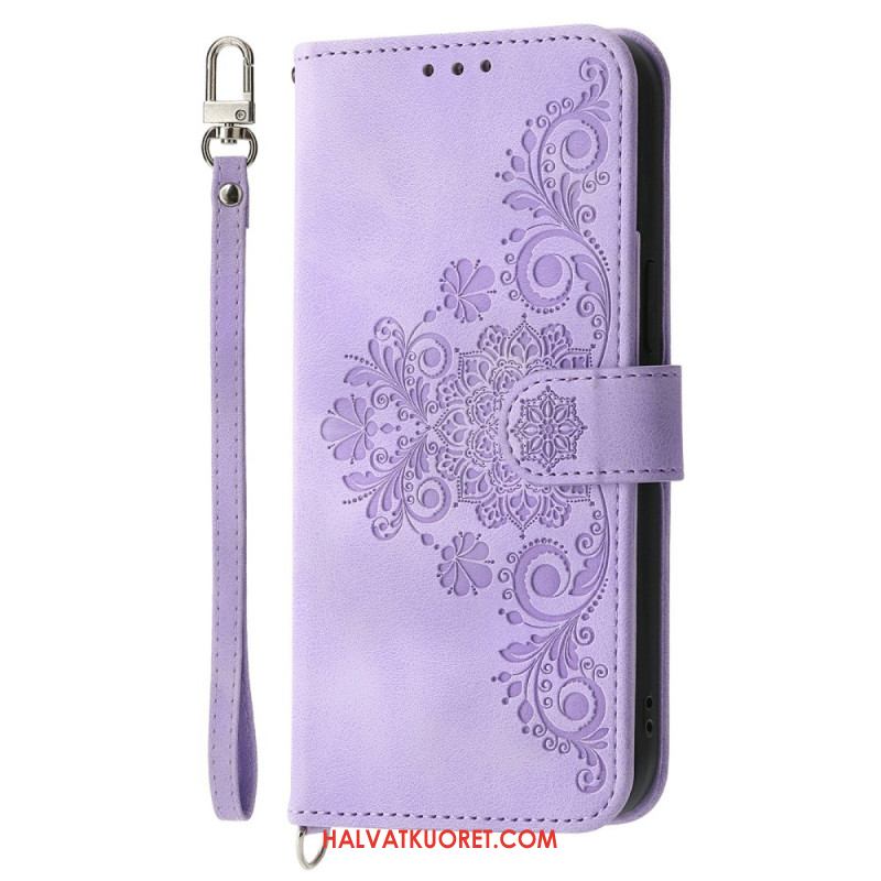 Kotelot Sony Xperia 1 Vii Mokkanahkainen Pitsikuvio Suojakuori